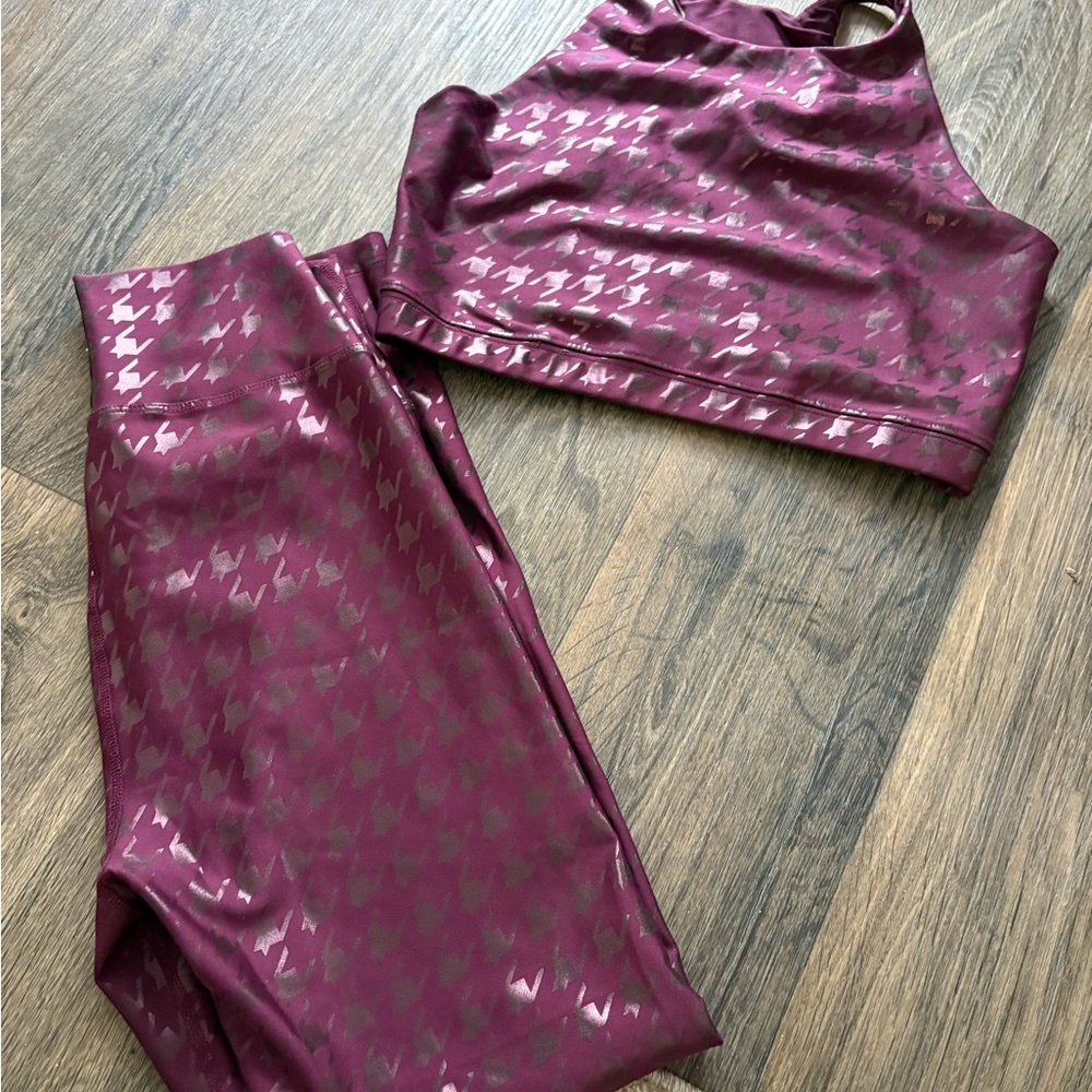 Peloton Burgundy Leggings and Top Set